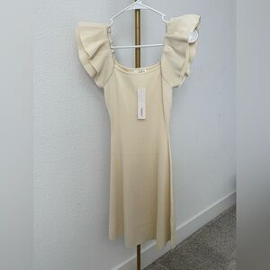 Cream Ruffle Dress